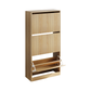 Semiocthome Shoe Cabinet with Vertical Groove Doors