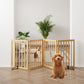Smart FENDEE Wooden Dog Gate Foldable Pet Gate