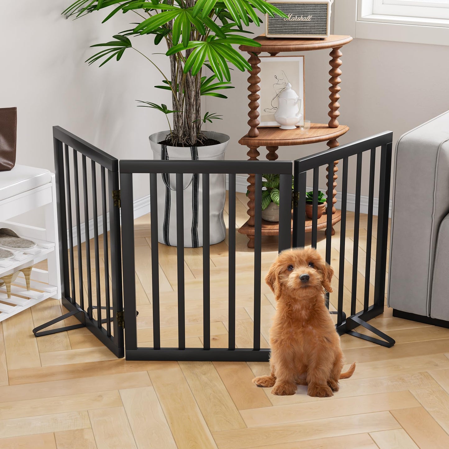 Semiocthome Ultra Wide Foldable Pet Gate for Doorway,Freestanding Dog Gates for Stairs