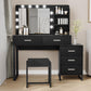 Semiocthome Vanity Table with 10 Led Lights, Makeup Desk with Lighted Mirror