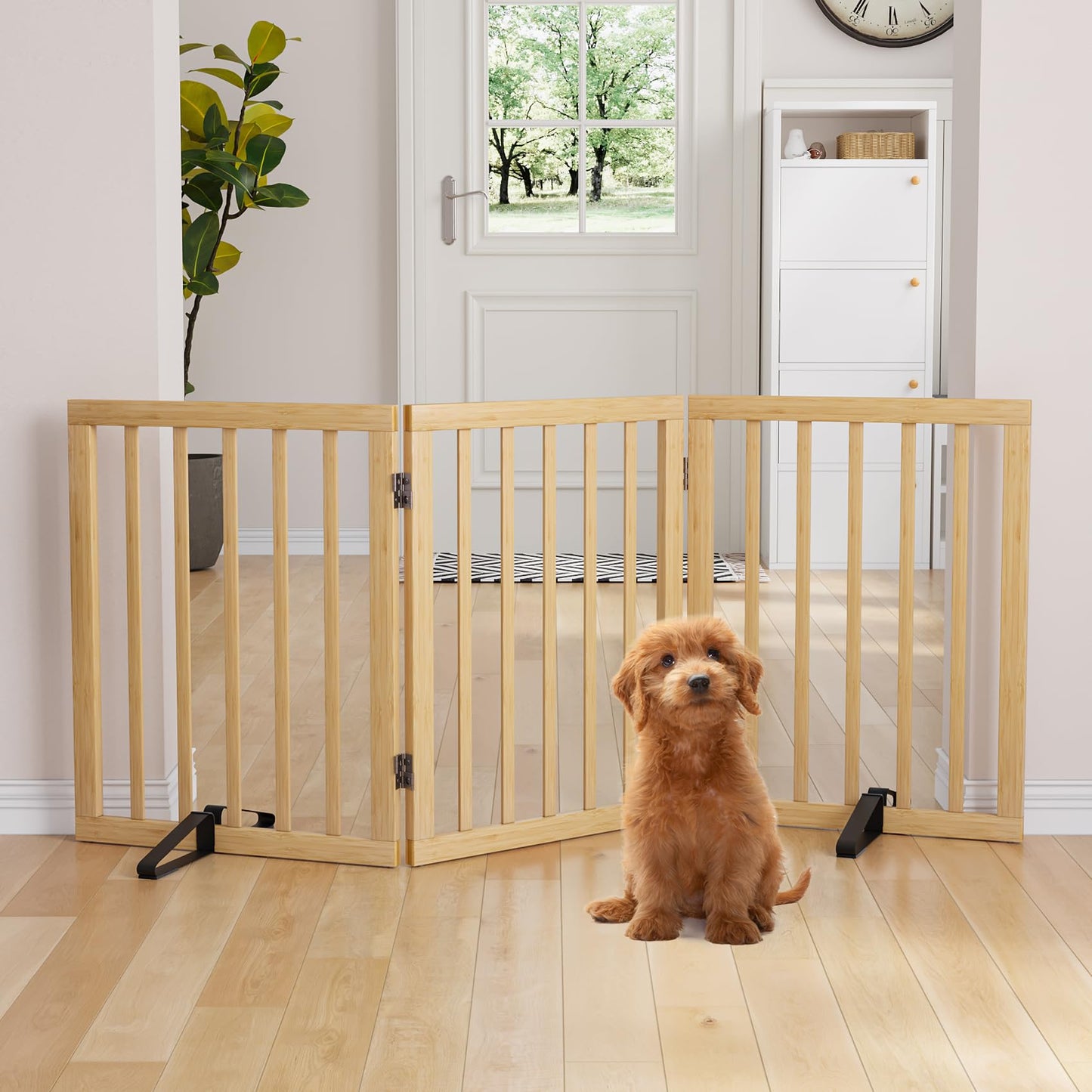 Semiocthome Ultra Wide Foldable Pet Gate for Doorway,Freestanding Dog Gates for Stairs