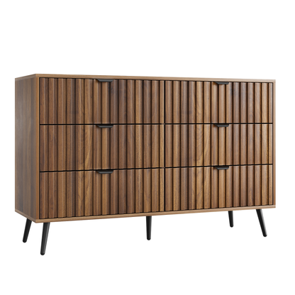 Smart FENDEE 6 Double Drawer Dresser for Bedroom