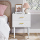 Smuxee Classic Nightstand with 2 Drawer Black Bedside Table for Bedrooms