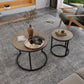 Smuxee Modern Round Wood Nesting Coffee Table Set,End Table for Living Room