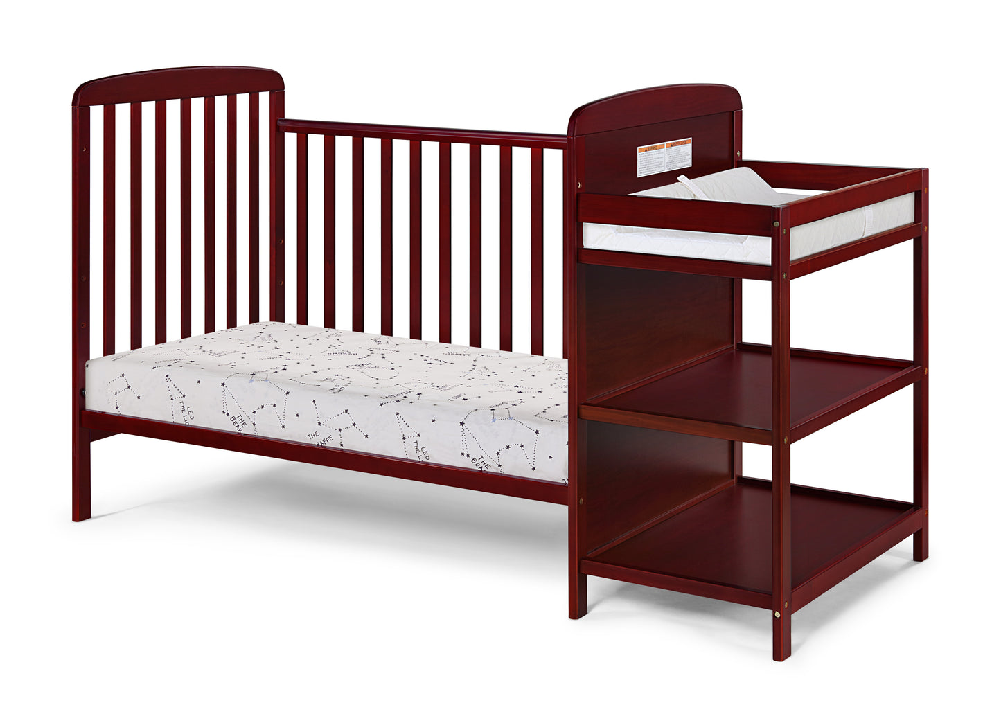 Ramsey 3-in-1 Convertible Crib and Changer Combo Cherry