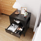 Algherohein Black Modern Nightstand 2 Drawers Beside Table for Bedroom