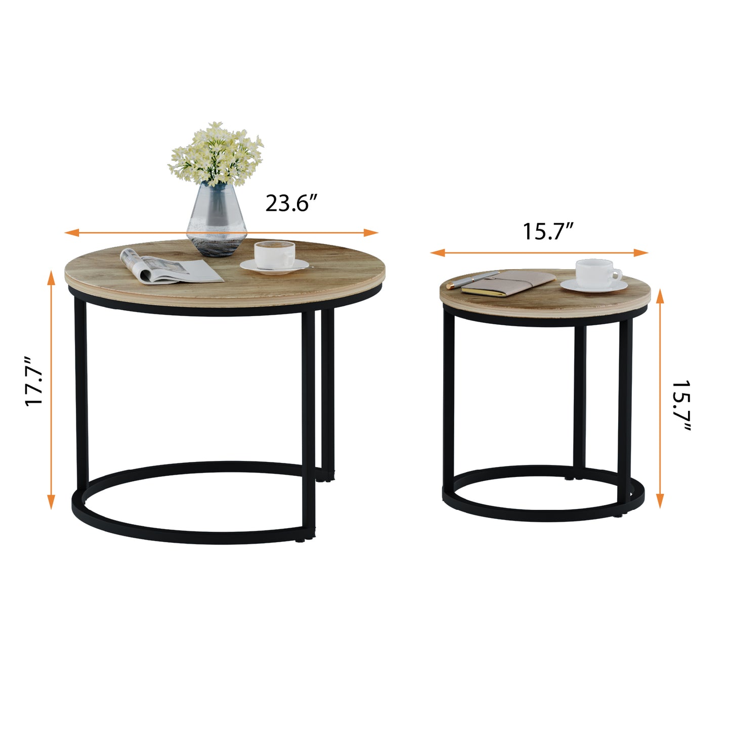 Smart FENDEE Modern Wood Nesting Coffee Table