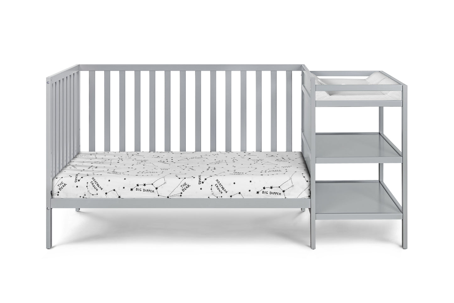 Palmer 3-in-1 Convertible Crib and Changer Combo Gray