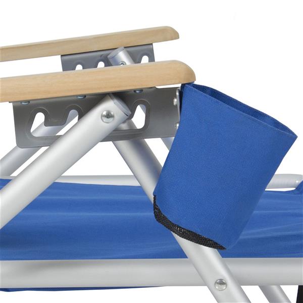 Semiochtome Portable High Strength Beach Chair with Adjustable Headrest Blue