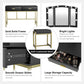 Smuxee Modern Dressing Table Set with 10 LED Lights and Mirror ,Black