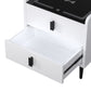Nightstand with Wireless Charging Station,USB Charging and Adjustable LED Lights, Modern End Table with 2 Drawers for Bedroom,White