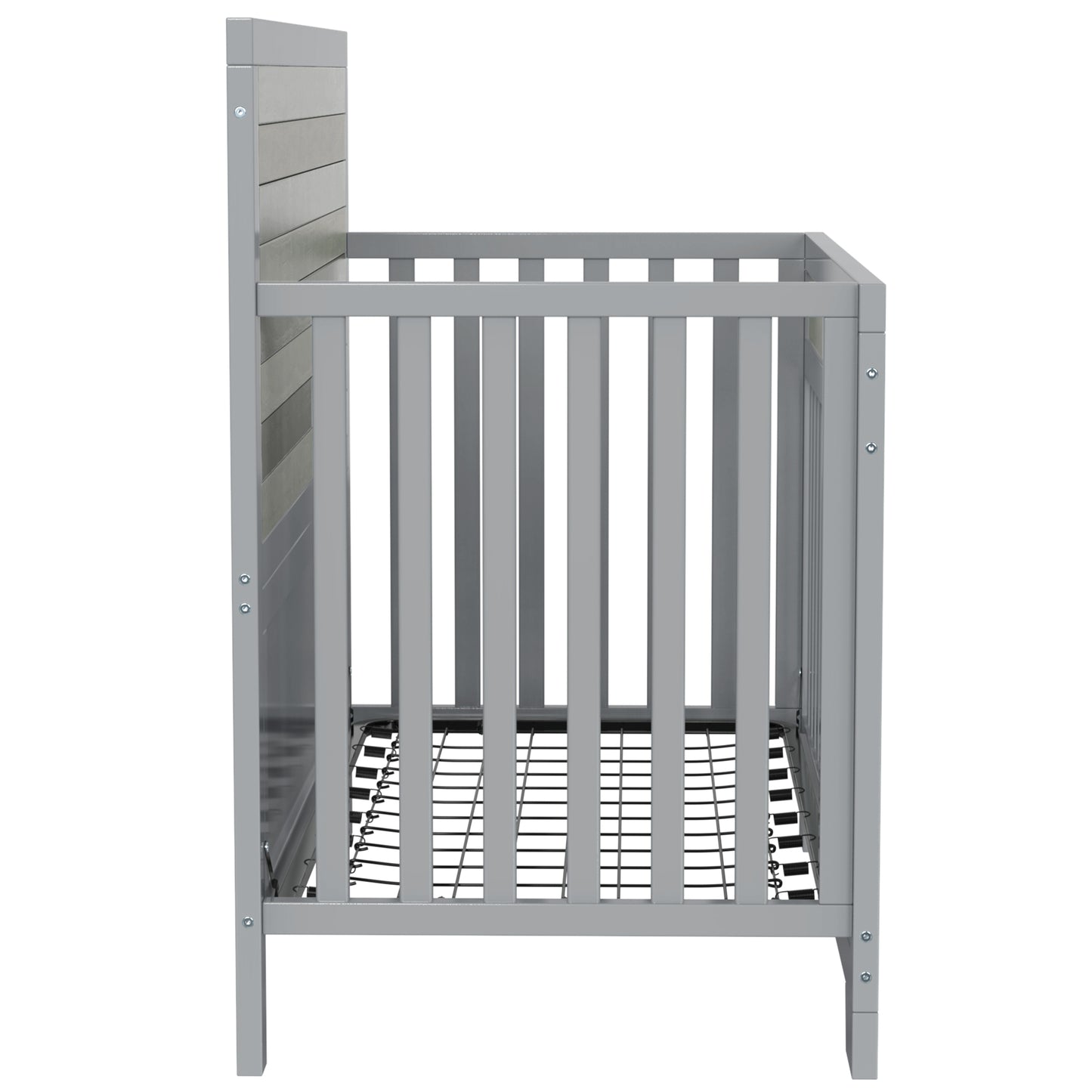 Semiocthome Certified Baby Safe Crib, Pine Solid Wood, Non-Toxic Finish, Gray