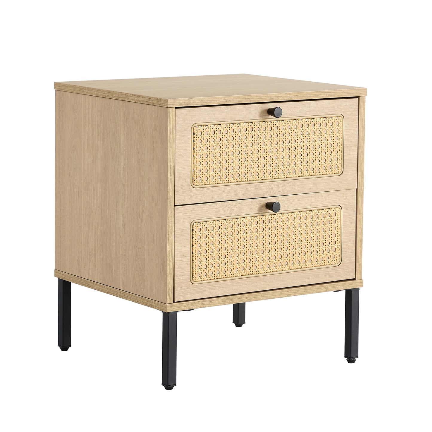 Modern simple storage cabinet MDF Board bedside cabinet rattan bedside cabinet Small household furniture bedside table